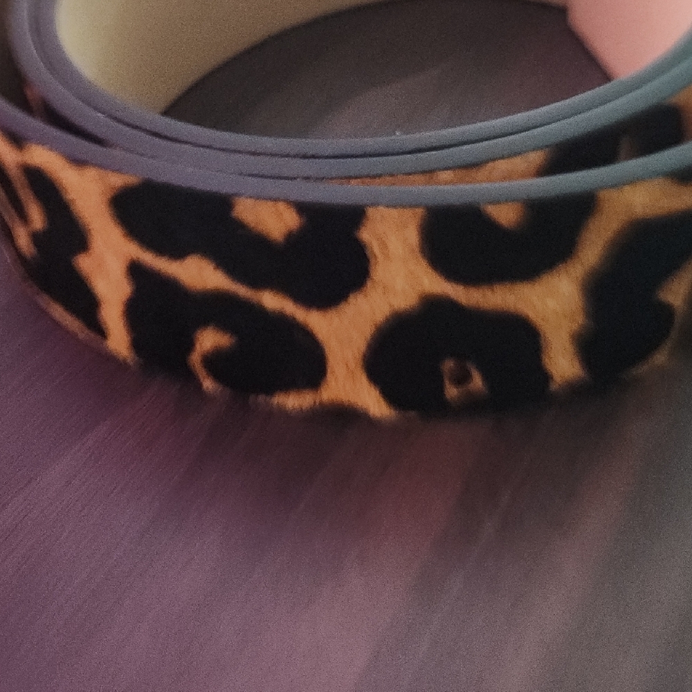 Michael Kors Leopard Print Belt with Gold Buckle - Picture 3 of 4